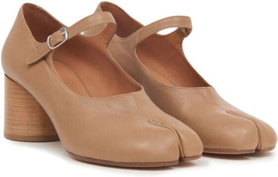 Maison Margiela Tabi leren Mary Jane pumps Beige