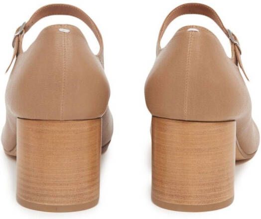 Maison Margiela Tabi leren Mary Jane pumps Beige