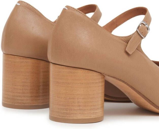 Maison Margiela Tabi leren Mary Jane pumps Beige