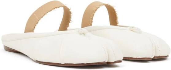 Maison Margiela Tabi leren ballerina's Wit