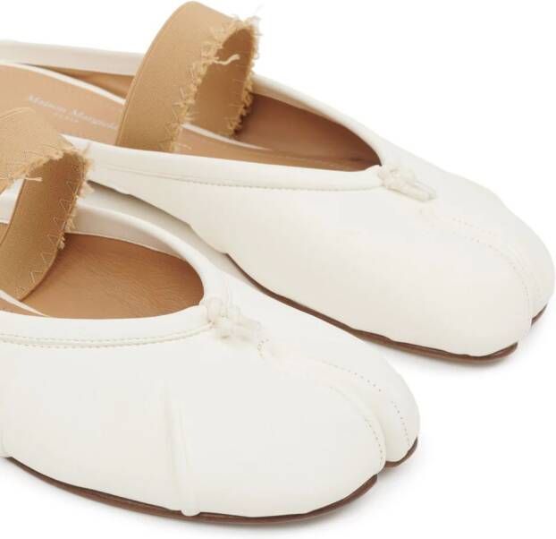 Maison Margiela Tabi leren ballerina's Wit