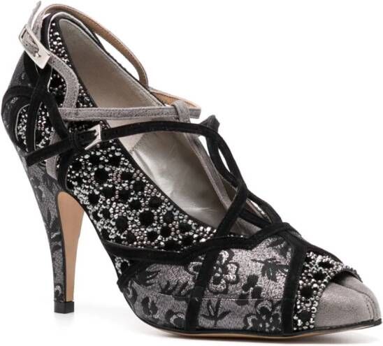 Maison Margiela Tabi Monster fluwelen 70 pumps Zwart