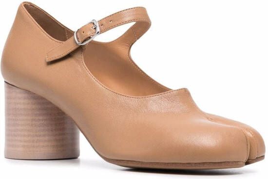 Maison Margiela Tabi leren Mary Jane pumps Bruin