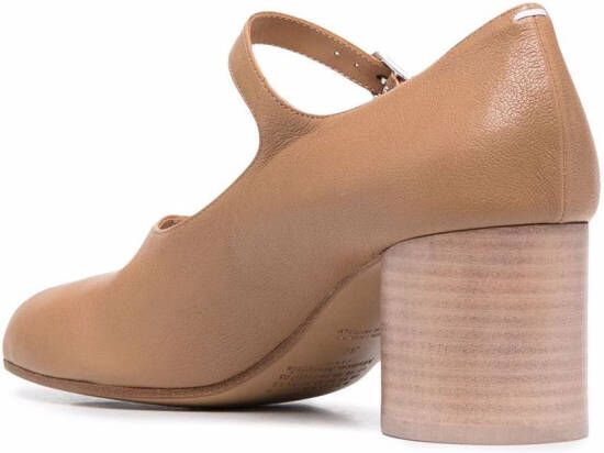 Maison Margiela Tabi leren Mary Jane pumps Bruin