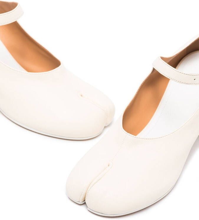 Maison Margiela Tabi leren Mary Jane pumps Wit