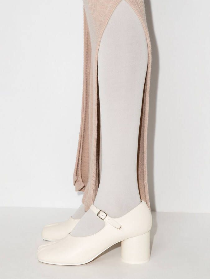 Maison Margiela Tabi leren Mary Jane pumps Wit