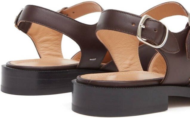 Maison Margiela Tabi ankle-strap leather sandals Bruin