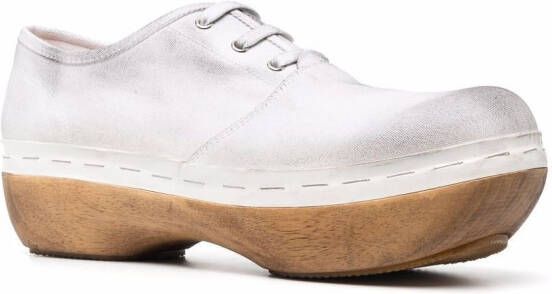 Maison Margiela Veterschoenen met houten zool Wit