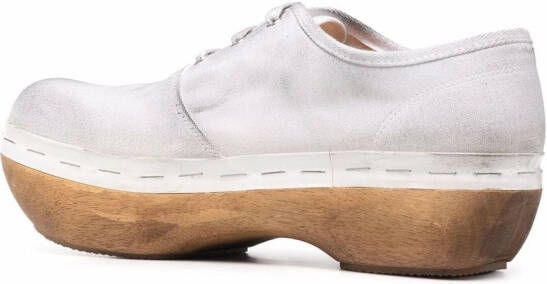 Maison Margiela Veterschoenen met houten zool Wit