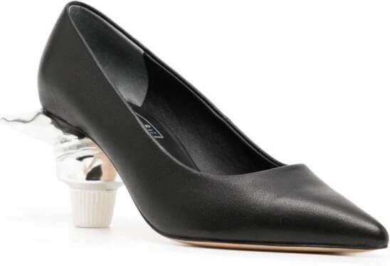 Maison MIHARA YASUHIRO Toothpaste Heel 60 mm leren pumps Zwart