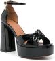 Maje 115 mm leren sandalen met plateauzool Zwart - Thumbnail 2
