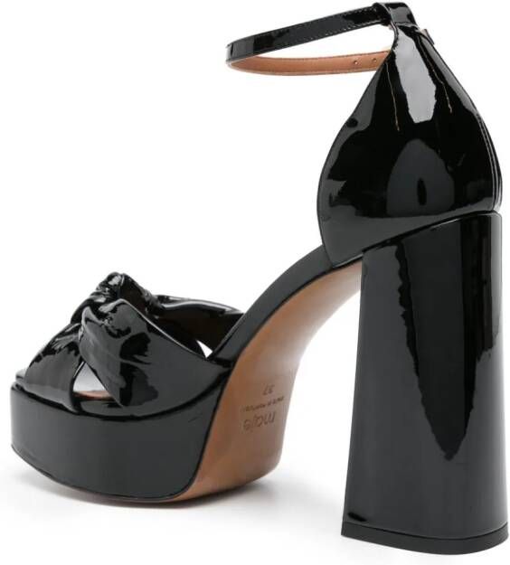 Maje 115 mm leren sandalen met plateauzool Zwart