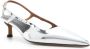 Maje 55mm metallic leren pumps Zilver - Thumbnail 2