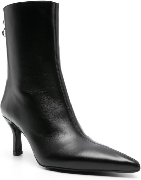 Maje 75mm Faymon leather ankle boots Zwart