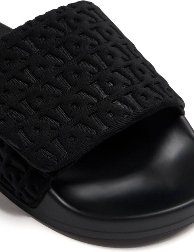 Mallet Slippers met logo-reliëf Zwart
