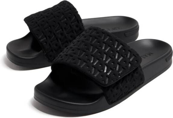 Mallet Slippers met logo-reliëf Zwart