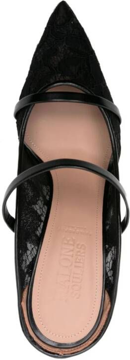 Malone Souliers 70mm Maureen lace mules Zwart