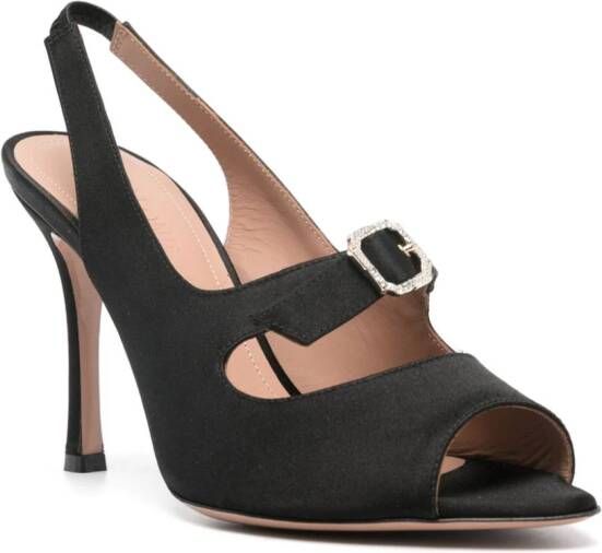 Malone Souliers Celeste 90 sandalen met gesp Zwart