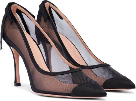 Malone Souliers Liberty 90 mm pumps met mesh Zwart