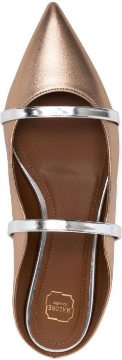 Malone Souliers Maureen metallic flatjes Bruin