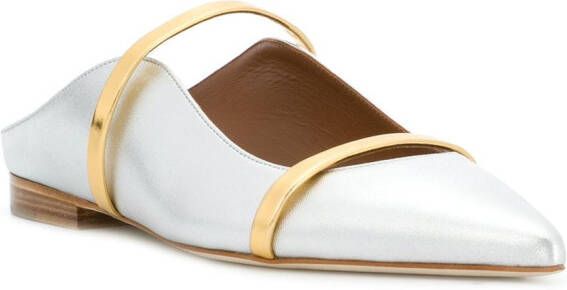 Malone Souliers Maureene pointed ballerina shoes Zilver