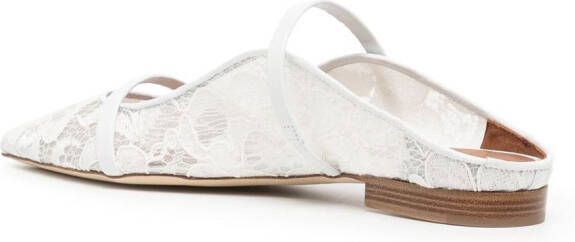 Malone Souliers Maureen mesh muiltjes met bloemenprint Wit