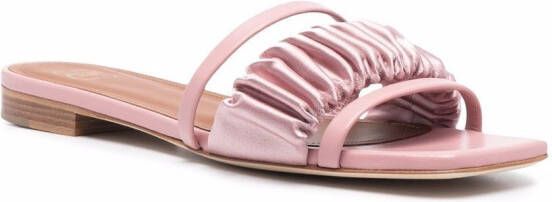 Malone Souliers Sandalen met gesmockt vlak Roze