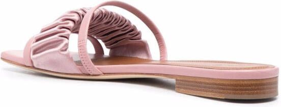 Malone Souliers Sandalen met gesmockt vlak Roze