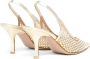 Malone Souliers Vesper 70mm slingback pumps met kristallen Goud - Thumbnail 3