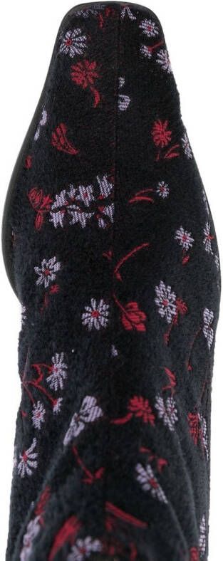 Mame Kurogouchi Laarzen met geborduurde bloemen Zwart