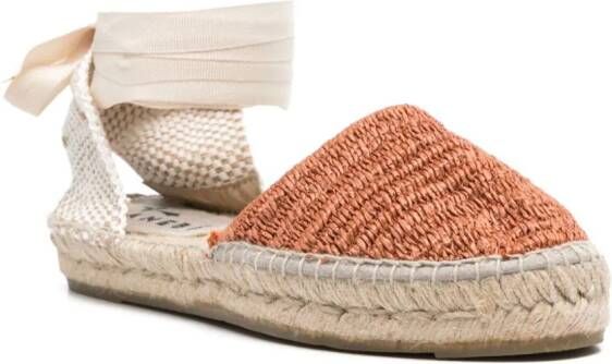 Manebi 10 mm raffia espadrilles met sleehak Oranje