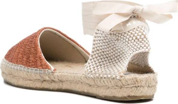 Manebi 10 mm raffia espadrilles met sleehak Oranje