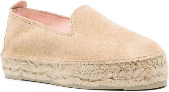 Manebi Espadrilles met plateauzool Beige