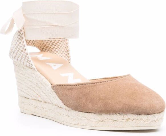 Manebi Espadrilles met enkelbandje Bruin