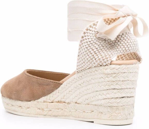 Manebi Espadrilles met enkelbandje Bruin