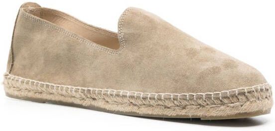 Manebi Espadrilles met logo-relief Beige