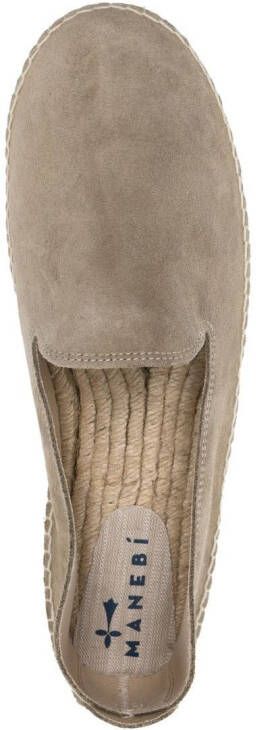 Manebi Espadrilles met logo-relief Beige