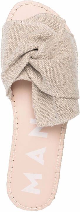 Manebi Espadrilles met open neus Beige