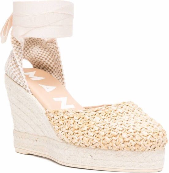 Manebi Espadrilles met plateauzool Beige