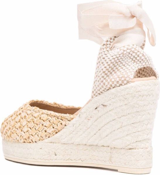 Manebi Espadrilles met plateauzool Beige