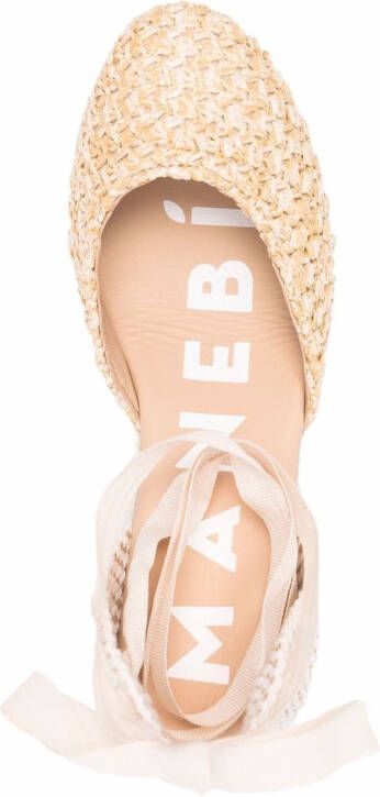 Manebi Espadrilles met plateauzool Beige