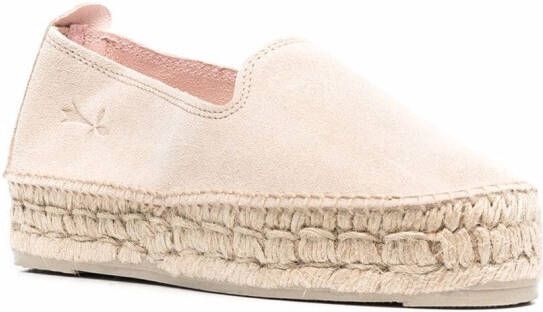 Manebi Espadrilles met plateauzool Beige