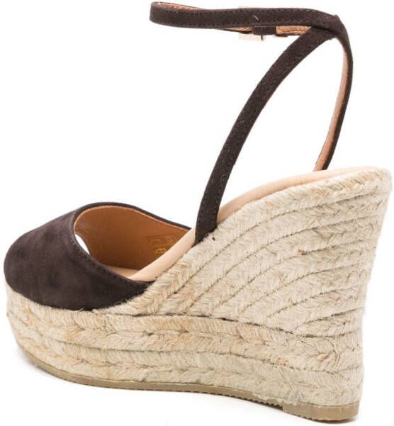 Manebi Espadrilles met sleehak Bruin