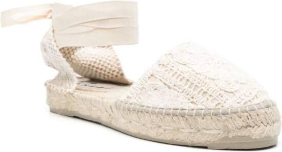 Manebi Gehaakte espadrilles Wit