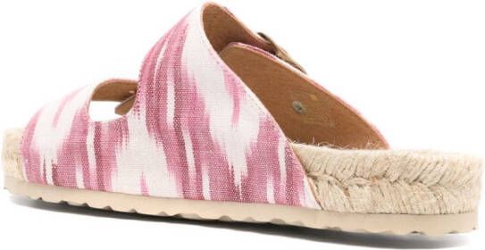Manebi Katoenen slippers met geometrisch design Roze