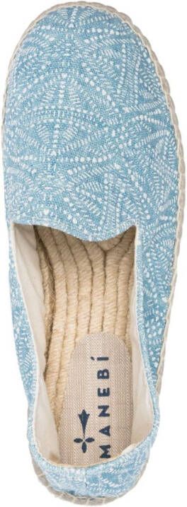 Manebi Espadrilles met geometrische print Blauw