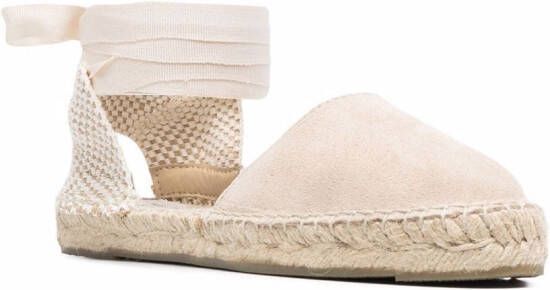 Manebi Hamptons espadrilles met veters Beige