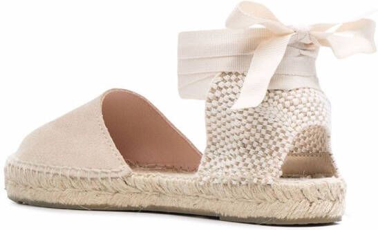 Manebi Hamptons espadrilles met veters Beige