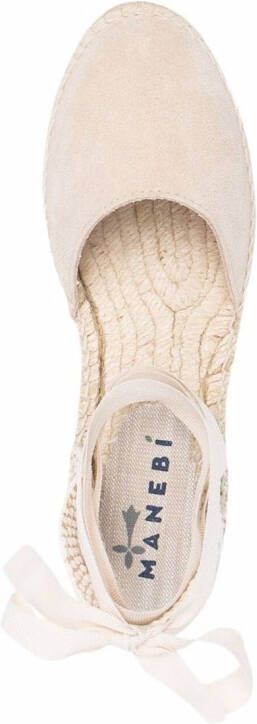 Manebi Hamptons espadrilles met veters Beige