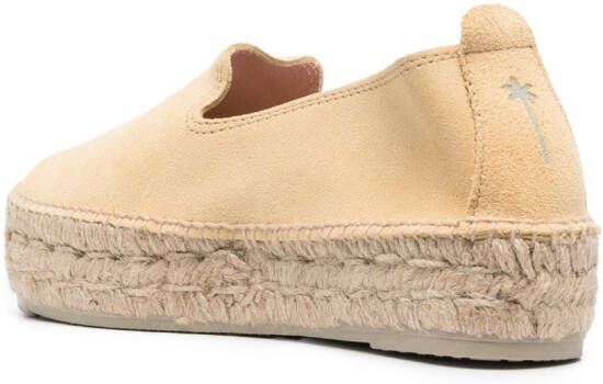 Manebi Hamptons leren espadrilles Geel